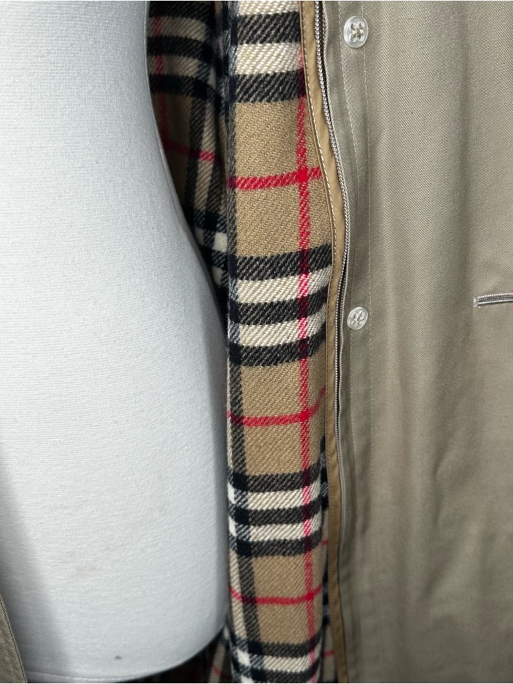 Vintage Burberrys Trench Coat Size 4 XLong Wool Liner Beige Classic Nova Check - Picture 8 of 16